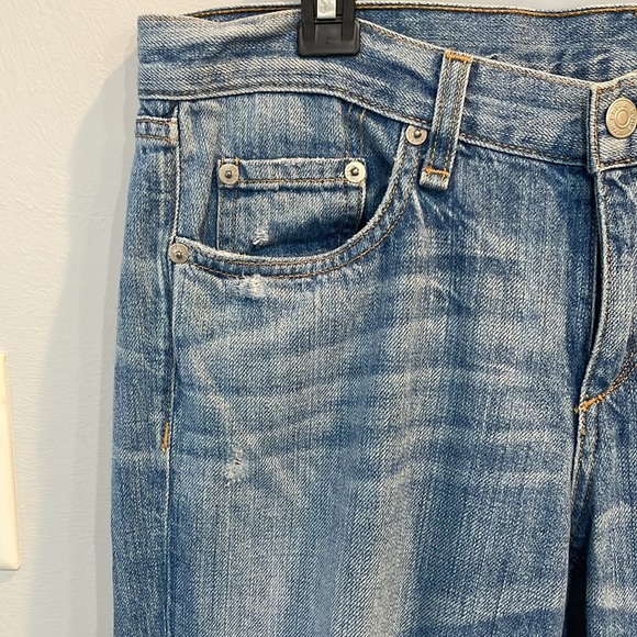 Rag & Bone Distressed Boyfriend Jeans with Raw Hem, Size 26 - Picture 3 of 14